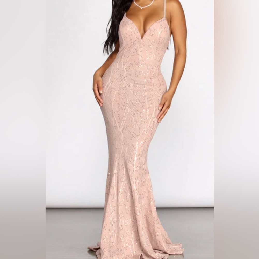 Textured Sequin Mermaid Dress